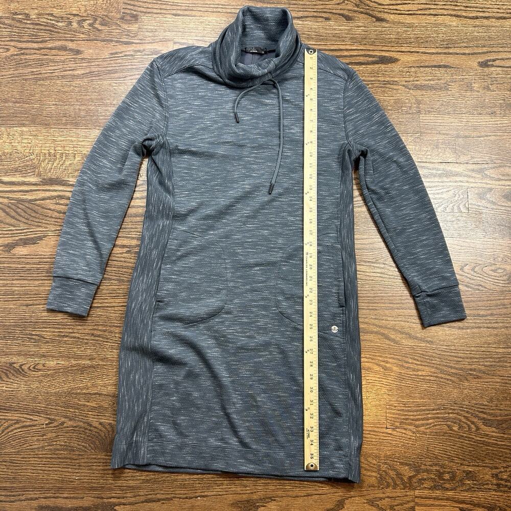 PrAna Sunrise Dress Womens Medium Gray Cowl Neck Long Sleeve Pockets Knit Casual - Picture 8 of 9